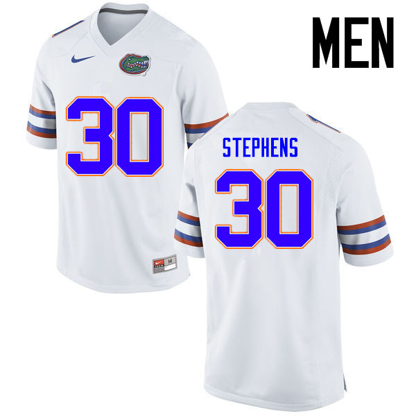 Men Florida Gators #30 Garrett Stephens College Football Jerseys Sale-White - Click Image to Close